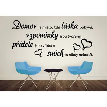 Samolepící dekorace Samolepky na zeď-Nápis-Domov je... - M (80 x 37 cm)