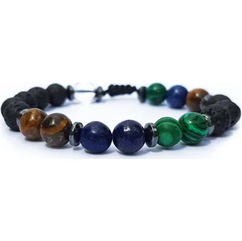 Náramek Náramek z minerálů pro Býka - tygří oko, malachit a lapis lazuli