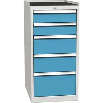 Zásuvková skříň DPO02A, VxŠxH: 1030x500x700 mm, šedá/modrá