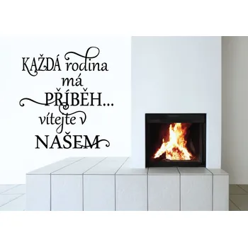Samolepící dekorace Samolepky na zeď-Nápis-Rodina-příběh - S (40 x 44 cm)