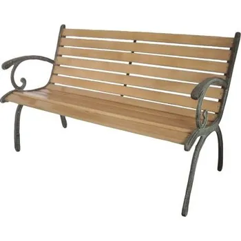 Zahradní lavice M.A.T. Group lavička zahradní litina/dřevo 123 x 54 x 77 cm