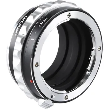 Redukce K&F Concept z objektivu Pentax K/M/A/FA/DA na SONY E (Umožní nasadit objektiv s bajonetem Pentax K/M/A/FA/DA na fotoaparáty SONY E-MOUNT)