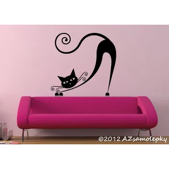 Samolepící dekorace Samolepky na zeď - Moderní kočka V - S (31 x 30 cm)