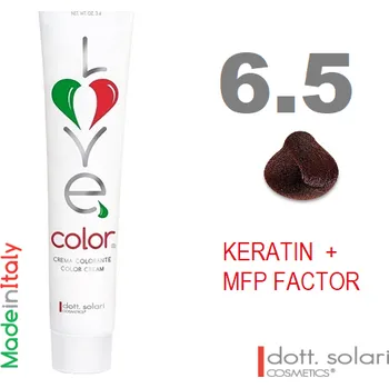 Barva na vlasy Love me Color 6.5 (100ml) - profesionální barva na vlasy s keratinem