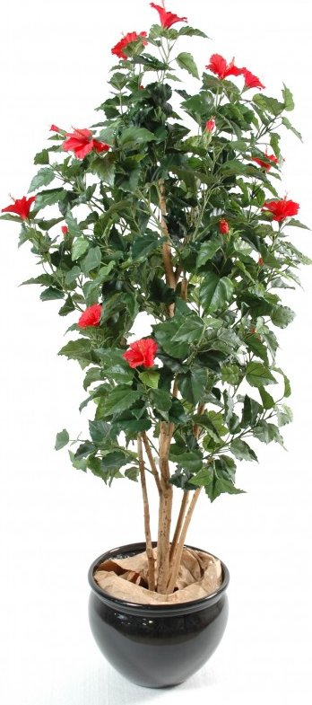IBIŠEK ČERVENÝ, 150cm (Luxusní kvetoucí umělý keř)