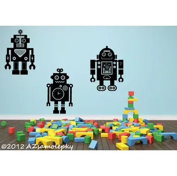 Samolepící dekorace Dětské samolepky na zeď - Roboti - kolekce XL