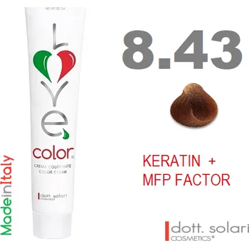 Barva na vlasy Love me Color 8.43 (100ml) - profesionální barva na vlasy s keratinem