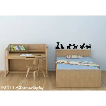 Samolepící dekorace Samolepky na zeď - Listela - Pejsci - M (60 x 12 cm)