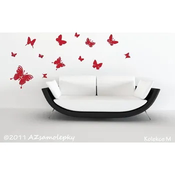 Samolepící dekorace Samolepky na zeď - Motýl Ring + malí motýlci - kolekce S