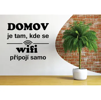 Samolepící dekorace Samolepky na zeď-Nápis-Domov-WIFI - M (50 x 45 cm)