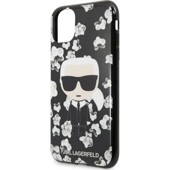 Karl Lagerfeld Flower Kryt pro iPhone 11 černé Pouzdro na mobilní telefon Karl Lagerfeld Flower Kryt pro iPhone 11 černé