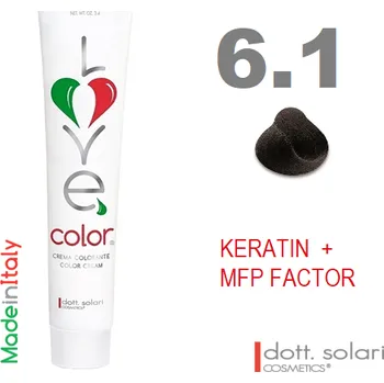 Barva na vlasy Love me Color 6.1 (100ml) - profesionální barva na vlasy s keratinem