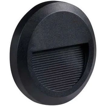 Noční světlo LED schodišťové svítidlo IP65 2W kruh černé 4200K