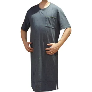 Pánská noční košile xcena Pánská noční košile bavlněná s kapsičkou šedá Velikost: M