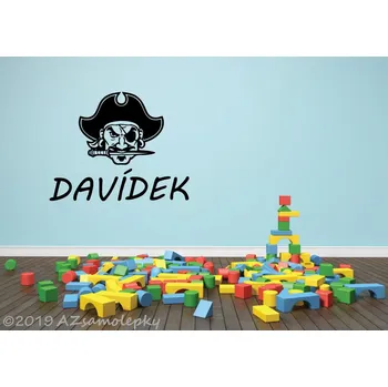 Samolepící dekorace Samolepky na zeď - Jméno - Hlava piráta - S
