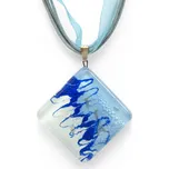 Skleněný přívěsek kosočtvercový modrý ANNA P1006