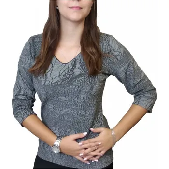 Dámská halenka Halenka Sabatti šedá s vyráženým vzorem Velikosti Sabatti: 40