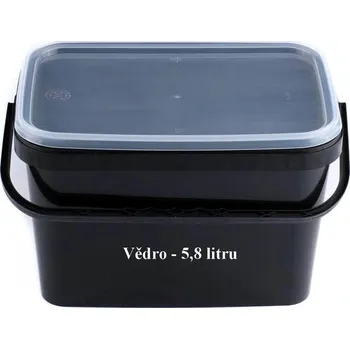 Plastové vědro - Hranaté Černé 5,8 l 1 ks