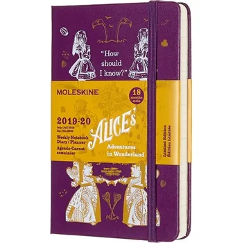 Moleskine Alice in Wonderland S týdenní 2019-20 fialový Diář Moleskine Alice in Wonderland S týdenní 2019-20 fialový