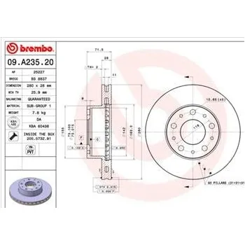 Brzdový kotouč brzdový kotouč přední,boxer,jumper,4249.28,BREMBO