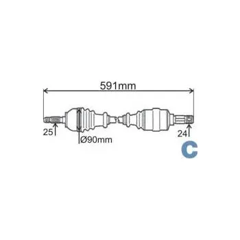 Poloosa kola levá poloosa berlingo,partner,xsara,zx,3272.9L,bez ABS GRESA