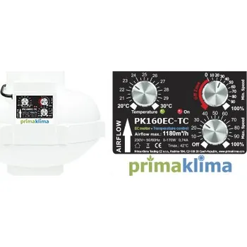 Domácí ventilátor PRIMAKLIMA Ventilátor PRIMA KLIMA CTRL 160 EC - 1180m3/h - Ø160mm - regulátor + termostat