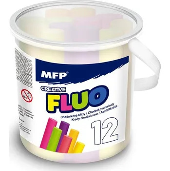MFP Fluo kulaté křídy M 12 ks mix barev