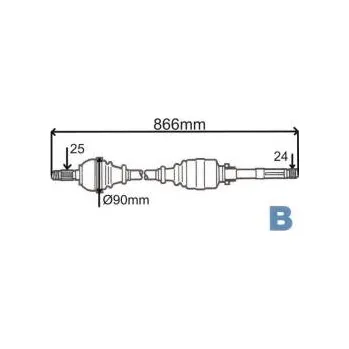 Poloosa kola pravá poloosa berlingo,partner,xsara,zx,3273.K4,bez ABS GRESA