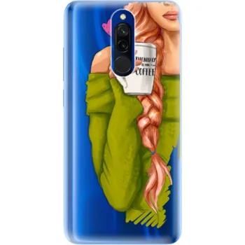 Odolné silikonové pouzdro iSaprio - My Coffe and Redhead Girl - Xiaomi Redmi 8
