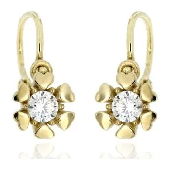 Náušnice Zlatnictví U Kostela Dětské zlaté náušnice bílé kytičky 1021B 386757543