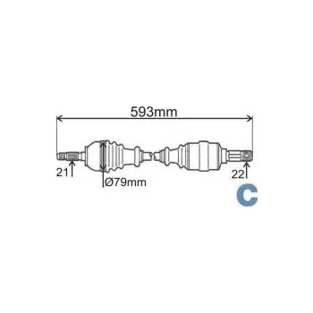 Poloosa kola levá poloosa peugeot 206,1.6,bez abs,3272.8E*GRESA