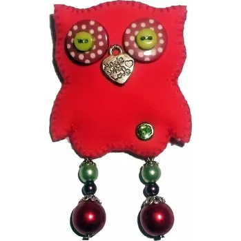 Brož Brož koženková - Sova JAHODA II