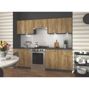 Kuchyňská linka HALMAR Daria 240 cm antracyt/dub craft