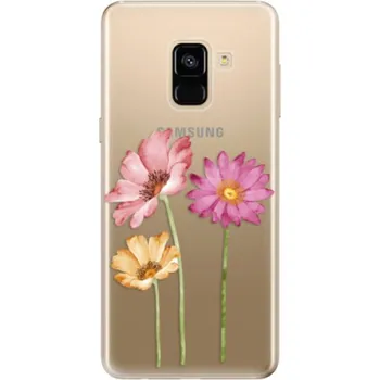 Pouzdro na mobilní telefon Odolné silikonové pouzdro iSaprio - Three Flowers - Samsung Galaxy A8 2018