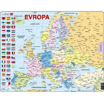 Puzzle Larsen Mapa Evropy na šířku 70 dílků