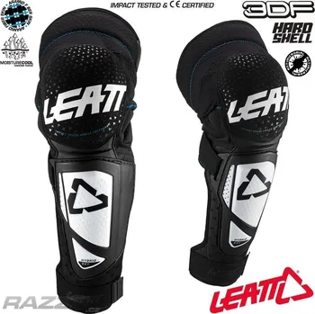 Chránič kolene Chrániče kolen a holení na kolo Leatt Knee Shin Guard 3DF Hybrid EXT White Black 2025 L - XL
