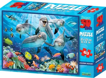 3D puzzle Prime 3D Delfíní radost 63 dílků
