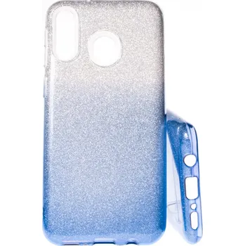 Pouzdro na mobilní telefon Forcell Shining pro Samsung Galaxy M20 transparentní/modré