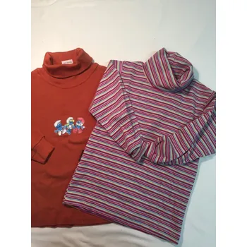 Chlapecké tričko Dívčí rolák 104, velikost 104, Barva růžový proužek, Rukáv dlouhý rukáv