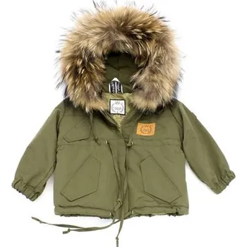 Kojenecká bunda LATTANTE bunda s kapucí úmělá kožešina zelená 104/110 cm