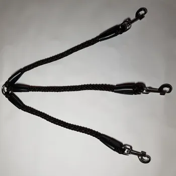 Vodítko pro psa Palkar vodítko roztrojka pro psy 50 cm x 14 mm černo-hnědá