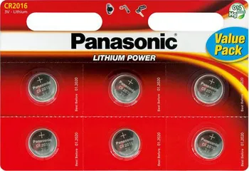 Článková baterie Panasonic CR2016 Li 6 ks