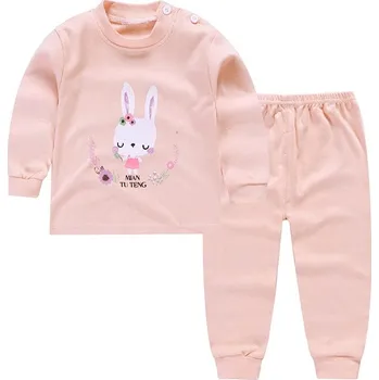 Čína Barevná pyžama s dlouhými rukávy Věk: 18M, Motiv: růžové s králíčkem