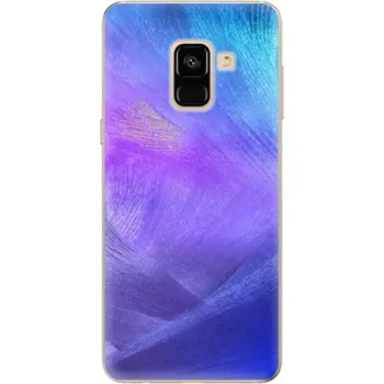 Pouzdro na mobilní telefon Silikonové pouzdro iSaprio - Samsung Galaxy A8 2018 - Purple Feathers (Odolný silikonový kryt, obal, pouzdro iSaprio - Samsung Galaxy A8 2018 - Purple Feathers - skvělá ochrana a pružnost, stylový UV potisk, lehkost, tiskne se v České republice)