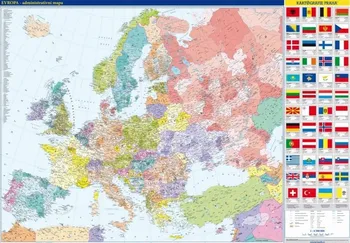 Evropa: Nástěnná administrativní mapa 1:4 500 000 - Kartografie Praha (2017, 3. vydání)