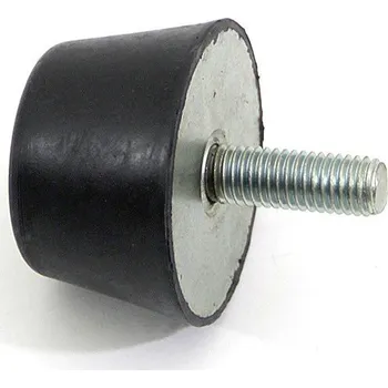 Černý gumový doraz tvaru komolého kužele se šroubem FLOMA - průměr 5 cm x 3 cm