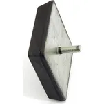 Černý gumový doraz tvaru komolého jehlanu se šroubem FLOMA - 12 x 12 x 3 cm