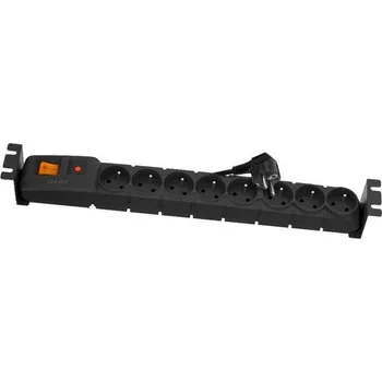Acar S8 FA Rack 5 m/8 zásuvek černá