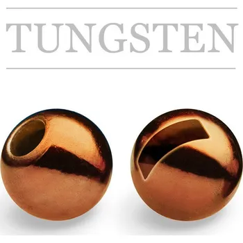 Knápek Kulička wolframová s drážkou METALLIC Coffee 2mm