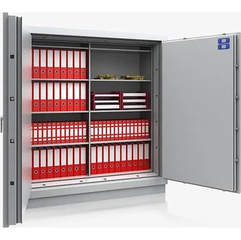 Trezor ISS Ohnivzdorný trezor PRAG 46107 - barva světle šedá RAL 7035 - zámek se dvěma klíči